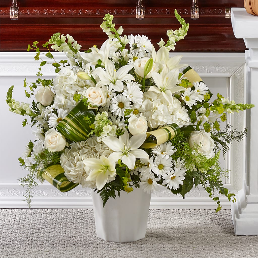 Thoughts of Tranquility Floor Basket – MARYCEL'S FLOWERS, Clifton NJ