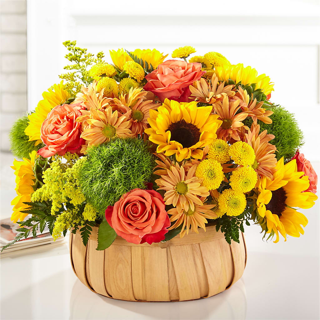Harvest Sunflower Basket – MARYCEL'S FLOWERS, Clifton NJ