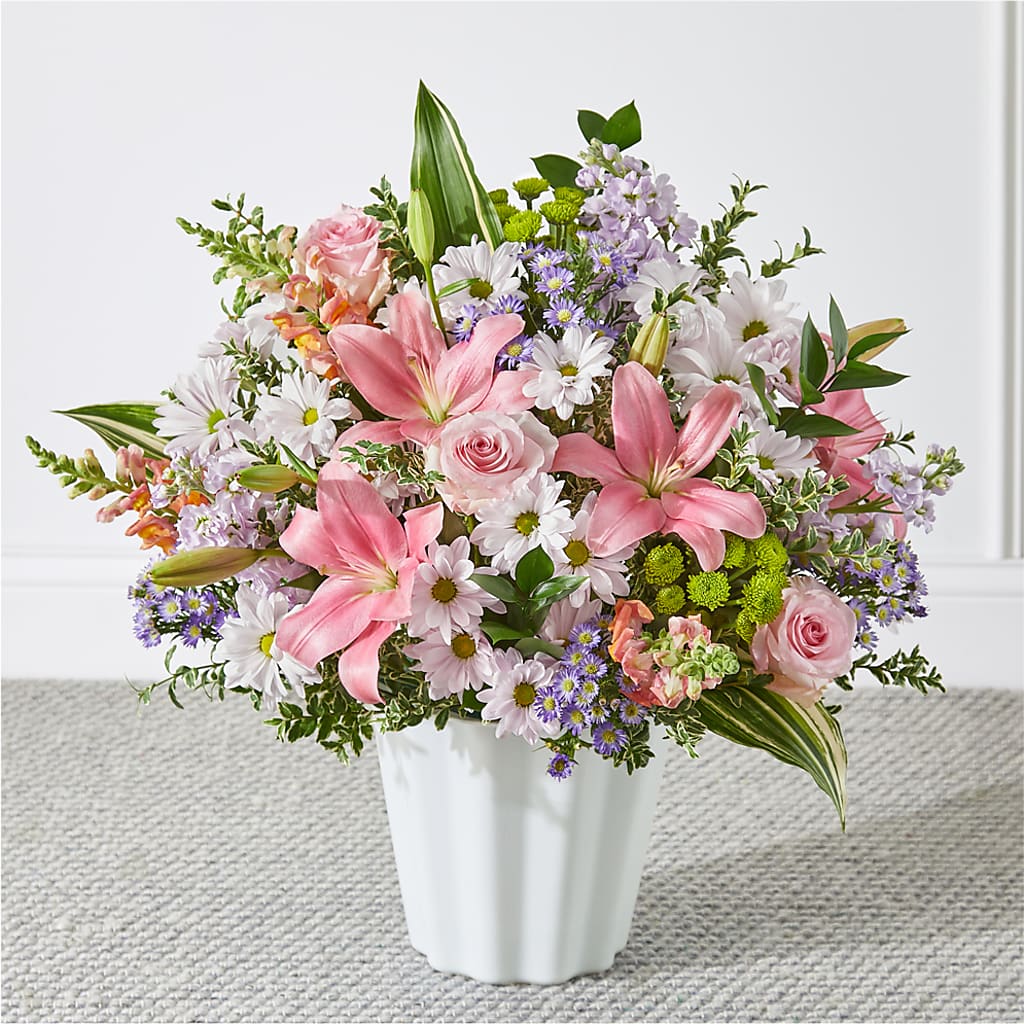 Abundant Compassion Floor Basket – MARYCEL'S FLOWERS, Clifton NJ