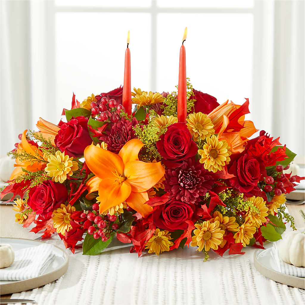 Autumn's Embrace Centerpiece – MARYCEL'S FLOWERS, Clifton NJ