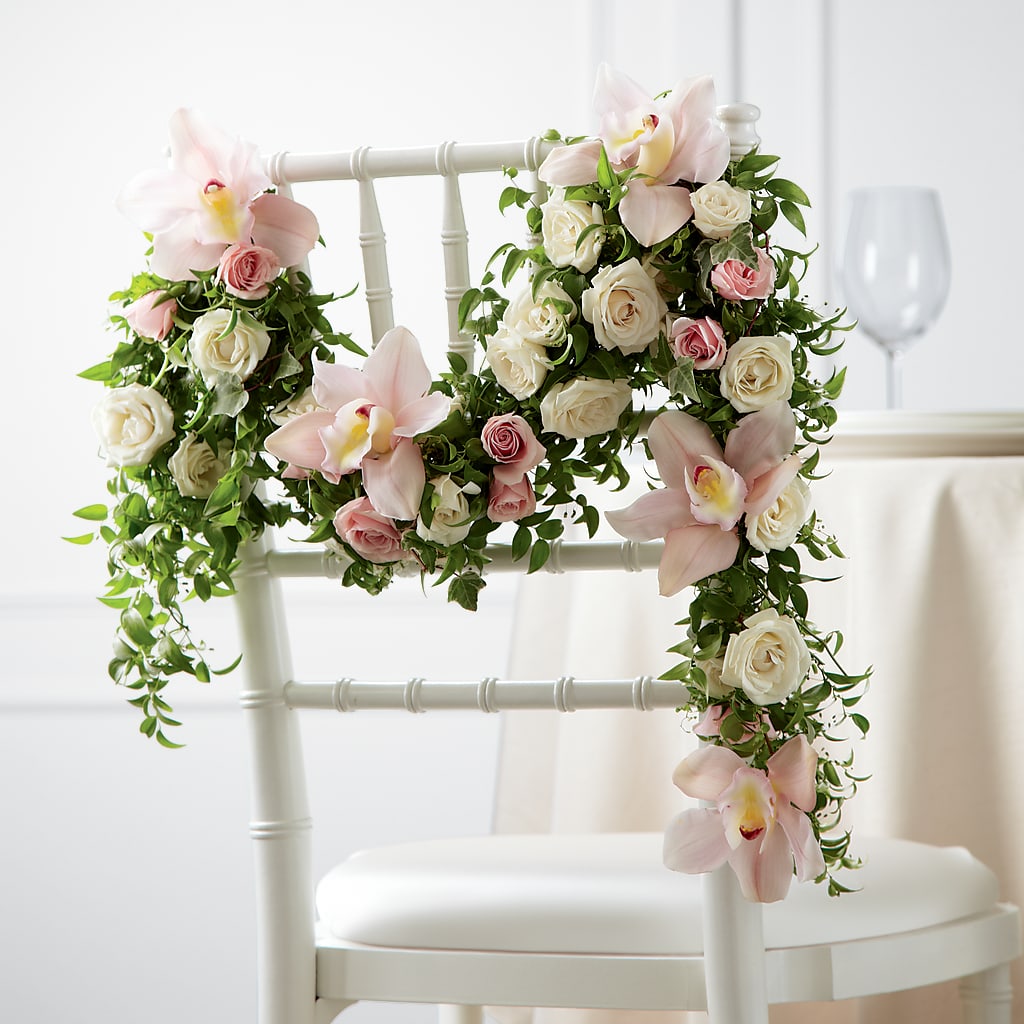 Orchid Rose Chair Décor – MARYCEL'S FLOWERS, Clifton NJ