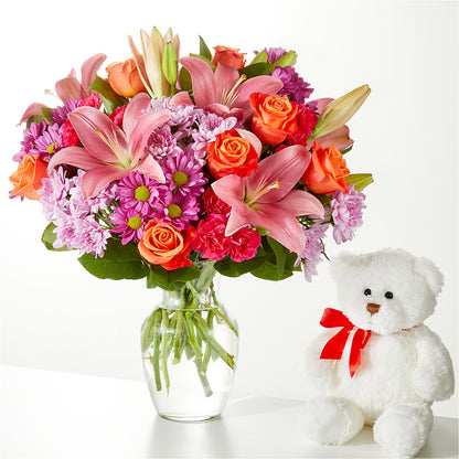One and Only Bouquet and Bear Bundle – MARYCEL'S FLOWERS, Clifton NJ