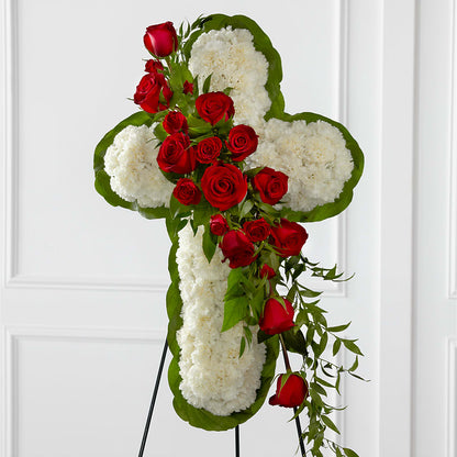 Floral Cross Easel – MARYCEL'S FLOWERS, Clifton NJ