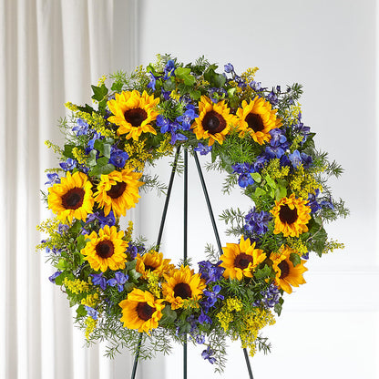 Bright Rays Wreath – MARYCEL'S FLOWERS, Clifton NJ