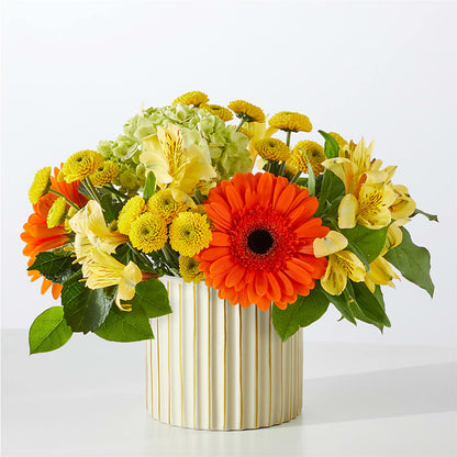 Autumn Sunshine Bouquet with Ivory Vase – MARYCEL'S FLOWERS, Clifton NJ