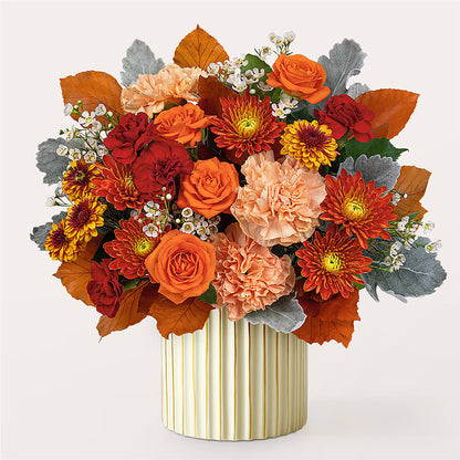 Merlot Bouquet with Ivory Vase – MARYCEL'S FLOWERS, Clifton NJ