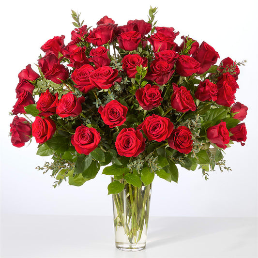 Forever Yours Fifty Stem Red Rose Bouquet – MARYCEL'S FLOWERS, Clifton NJ